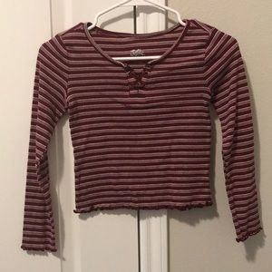 Justice long sleeve crop top